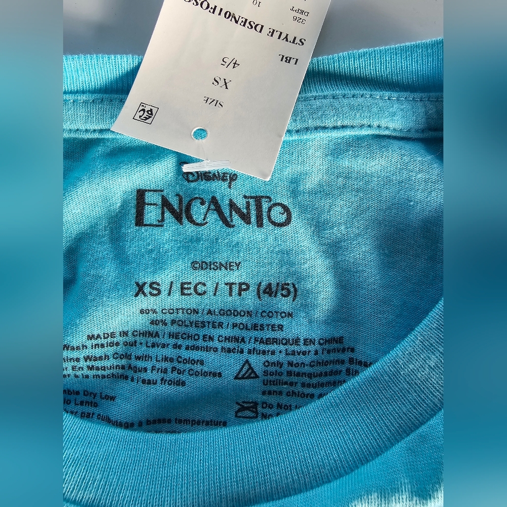 NWT Disney Encanto Girls' Mirabel Kids T-Shirt Turquoise XS (4/5) - Picture 4 of 6
